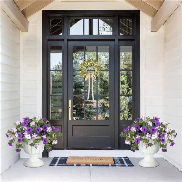 Artificial Fake Flowers Plants for Outdoor Decoration, 2PCS Spring Faux - Picture 5 of 8